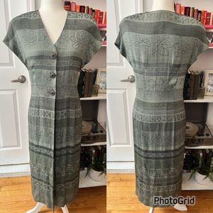 Vintage Green Duster / Hostess Jacket